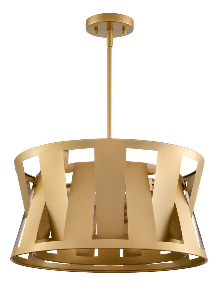 Gold faceted drum chandelier, model KLN-714