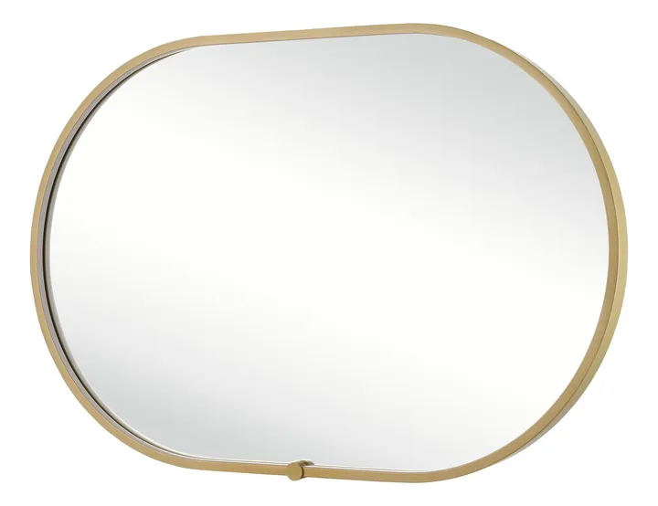 Oval LED bathroom mirror with gold frame, model KLN-964