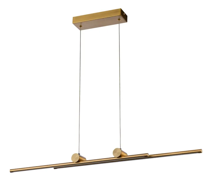 Brass linear rail pendant with adjustable LED heads, model KLN-380