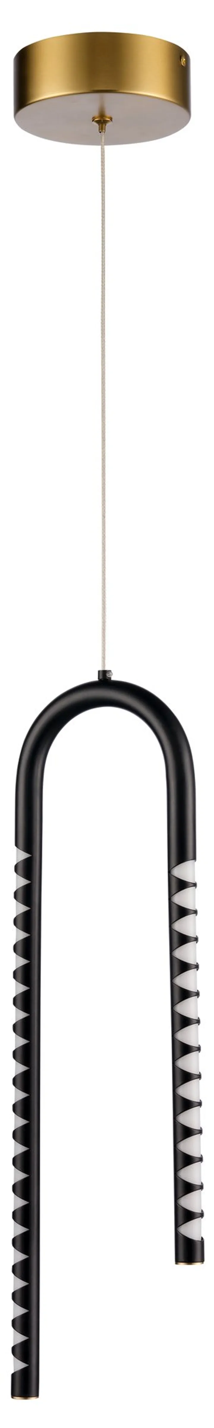 Matte black curved-hook LED pendant, model KLN-392