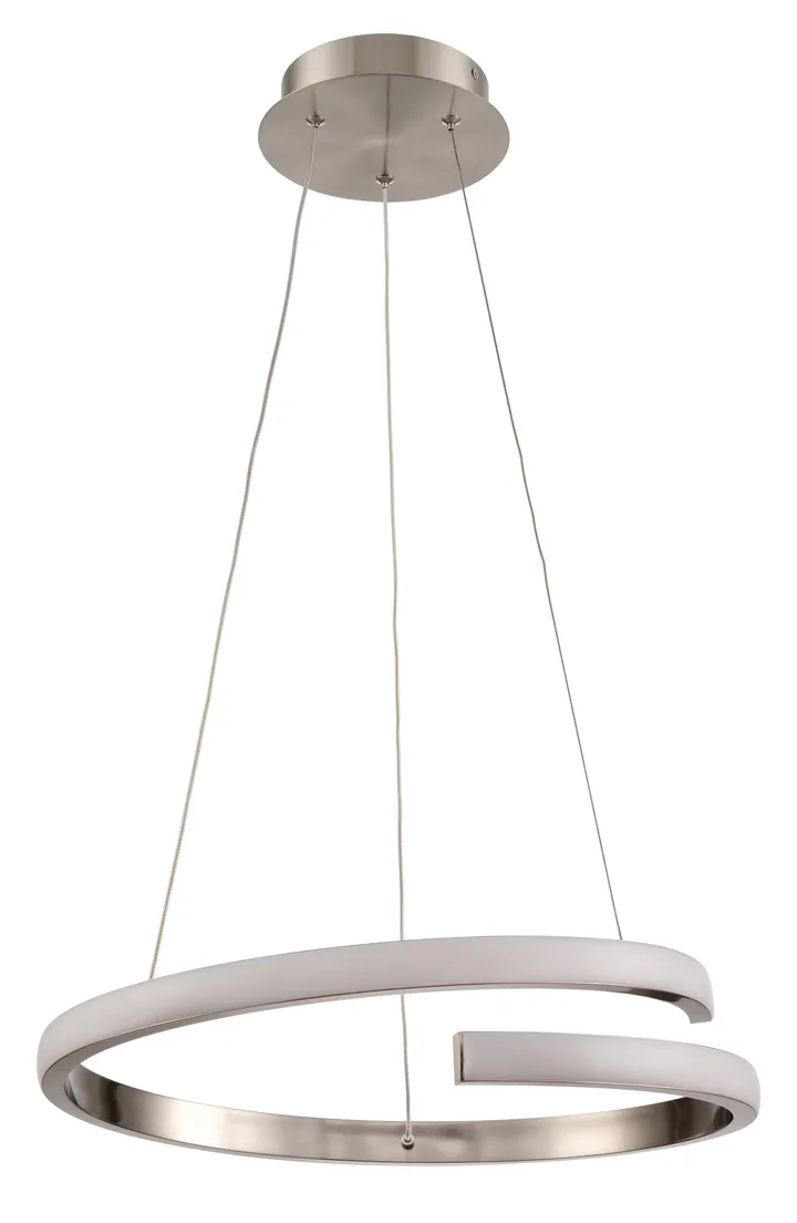 Nickel open-ring LED pendant, model KLN-666