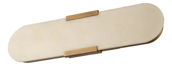 Stone-effect oval LED vanity light with brass mount, model KLN-926